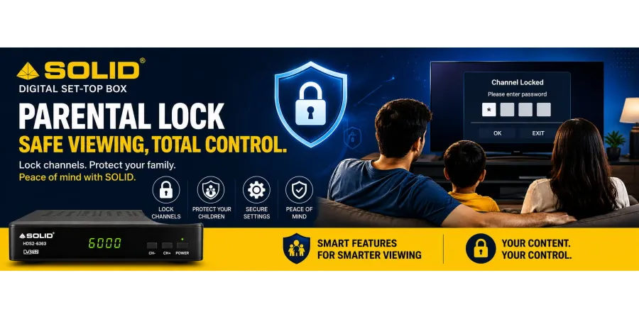 Does the SOLID Set-Top Box Feature a Parental Lock, and How Does It Work?